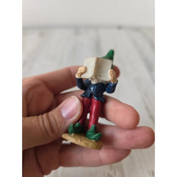 Vintage elf reading Santa figurine village Xmas cute unique - Picture 7 of 9